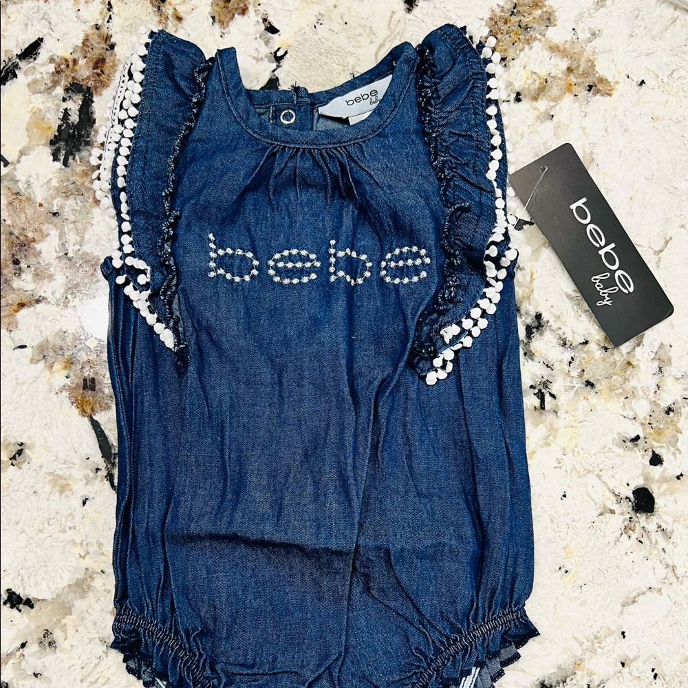 bebe baby Denim Onesie NEW